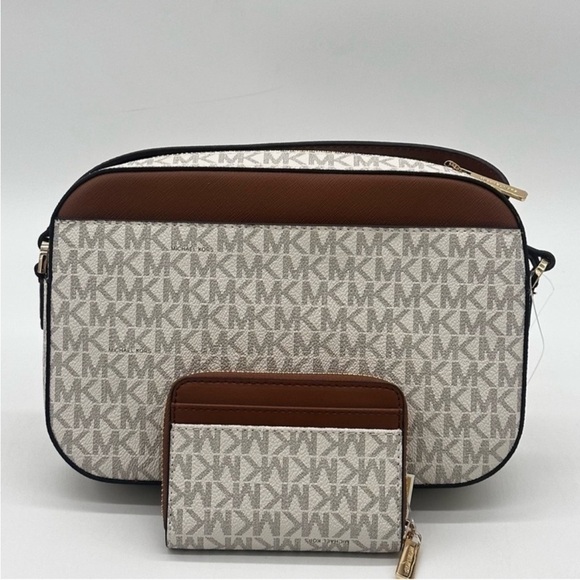 MICHAEL KORS LARGE EW ZIP CHAIN CROSSBODY BAG & JET SET TRAVEL MD ZA CARD CASE - Picture 6 of 15